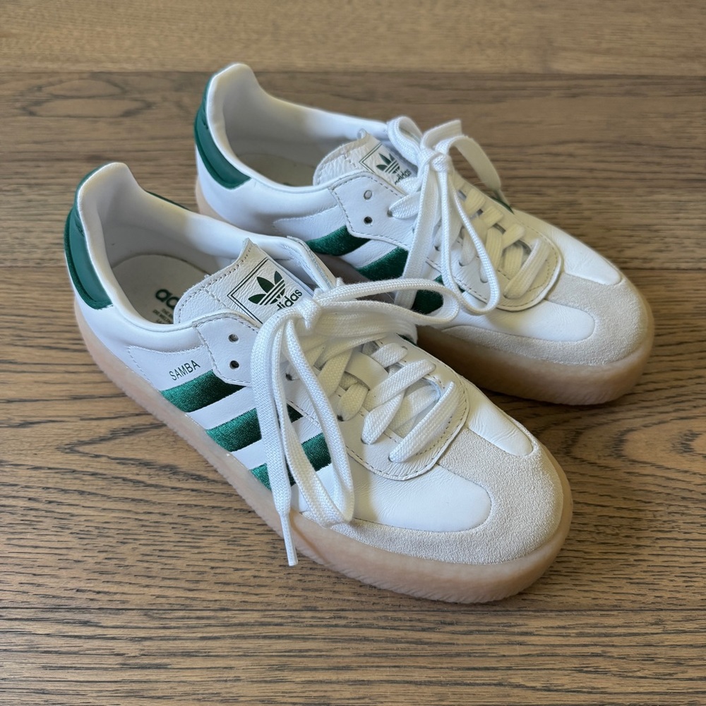 Adidas Originals Samba Sambae Green Gum Rubber Platform Shoes Sneakers 6